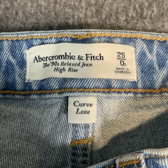 Abercrombie & Fitch Jeans Womens 25/0r CURVE LOVE 90s Relaxed High Rise - Picture 5 of 10